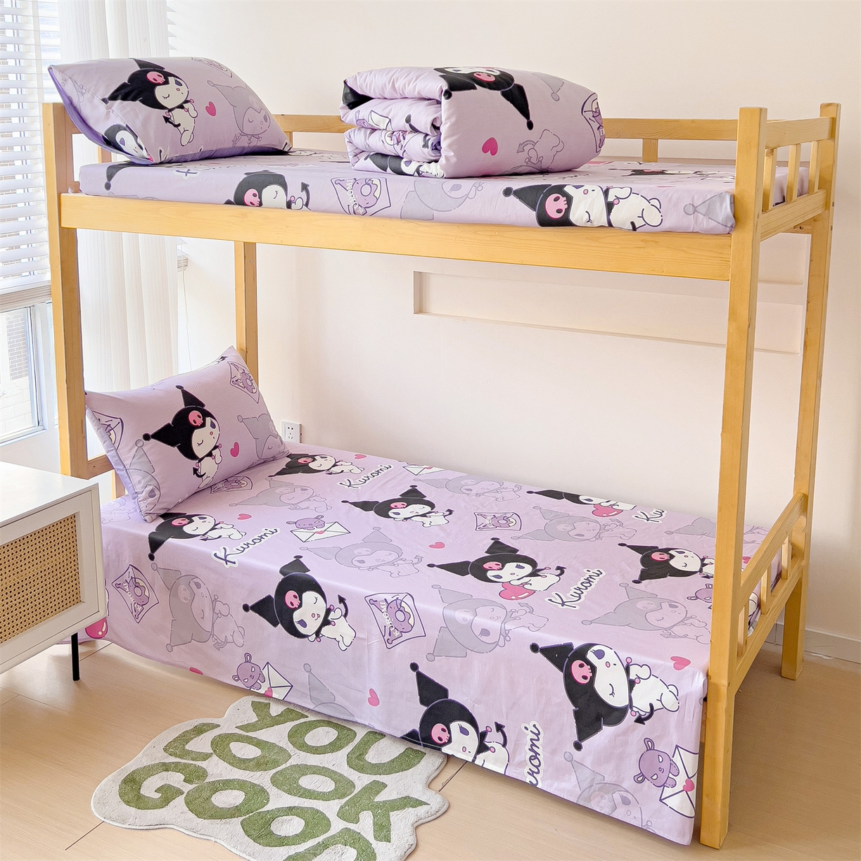 91家纺网 家纺一手货源 找家纺 名兮家居 2025-全棉纯棉13372经典奥特曼-三丽鸥学生床多件套【含防伪标】 情书库洛米