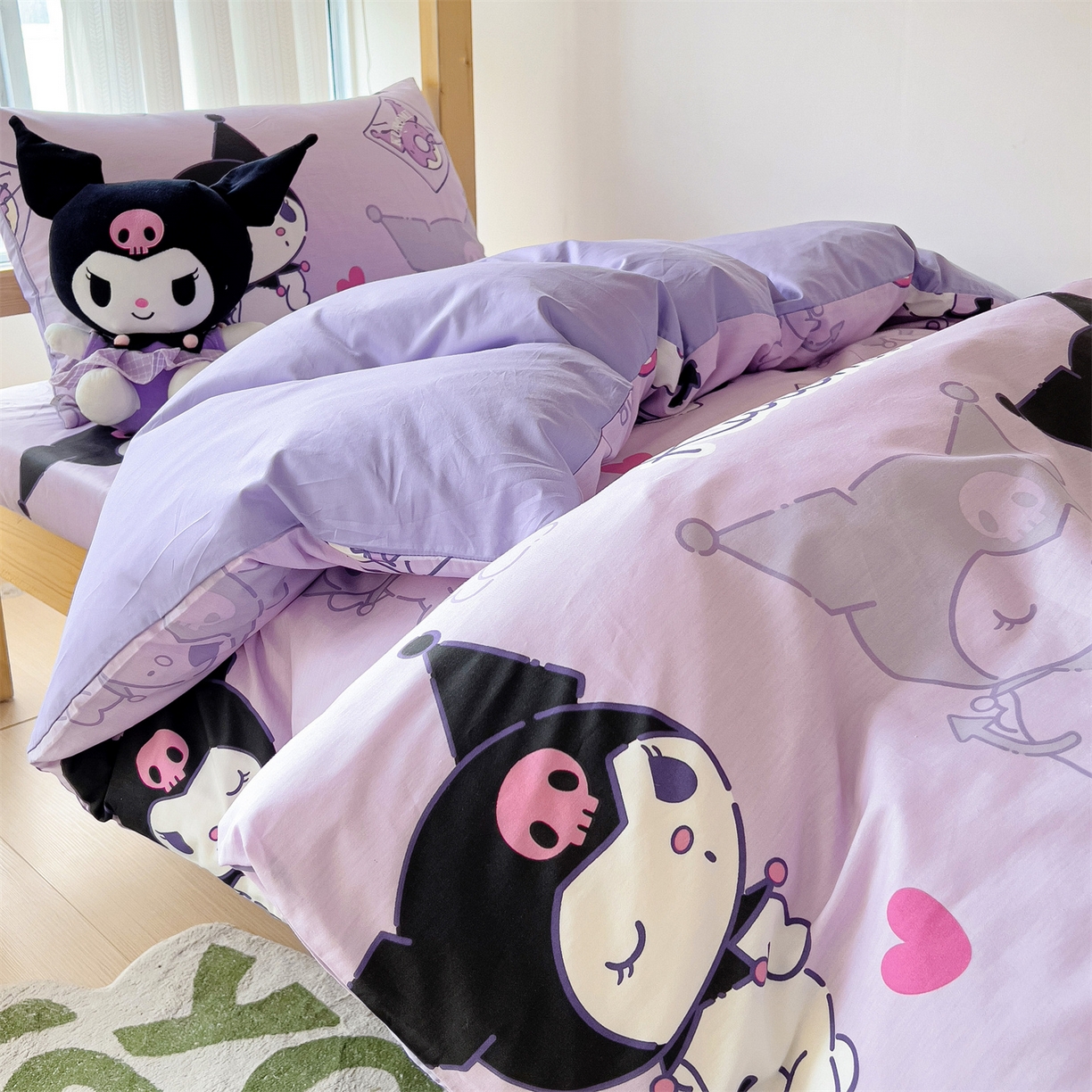 91家纺网 家纺一手货源 找家纺 名兮家居 2025-全棉纯棉13372经典奥特曼-三丽鸥学生床多件套【含防伪标】 情书库洛米