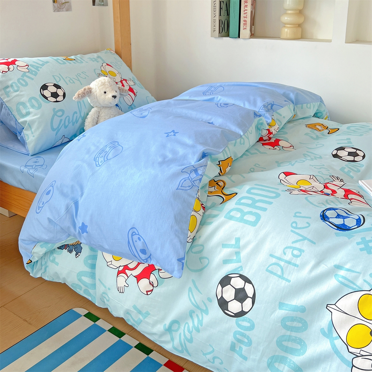 91家纺网 家纺一手货源 找家纺 名兮家居 2025-全棉纯棉13372经典奥特曼-三丽鸥学生床多件套【含防伪标】 世界杯