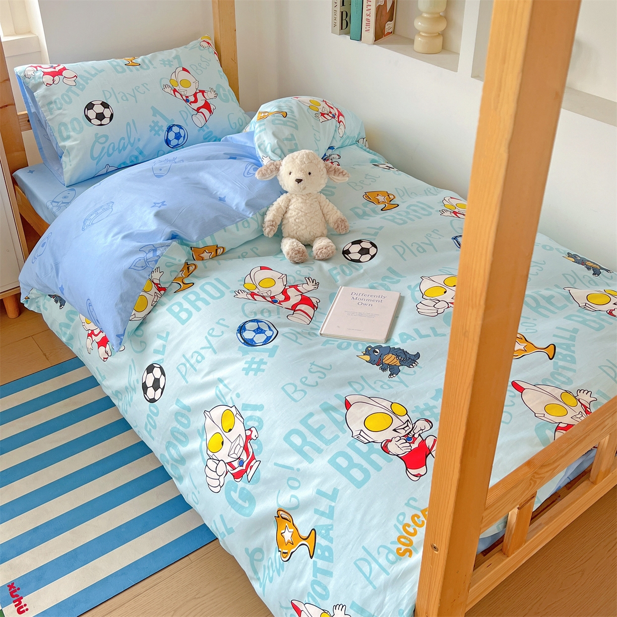 91家纺网 家纺一手货源 找家纺 名兮家居 2025-全棉纯棉13372经典奥特曼-三丽鸥学生床多件套【含防伪标】 世界杯