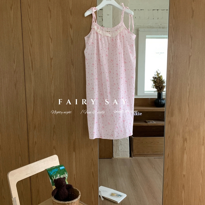 91家纺网 家纺一手货源 找家纺 妍景家居生活馆 2025新款纱布吊带睡裙 粉色小马