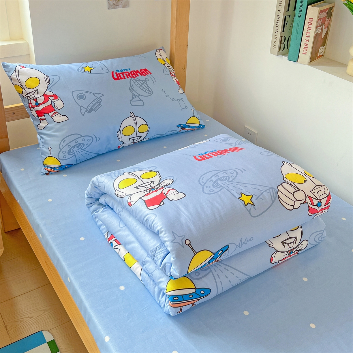 91家纺网 家纺一手货源 找家纺 名兮家居 2025-全棉纯棉13372经典奥特曼-三丽鸥学生床多件套【含防伪标】 太空奥特曼