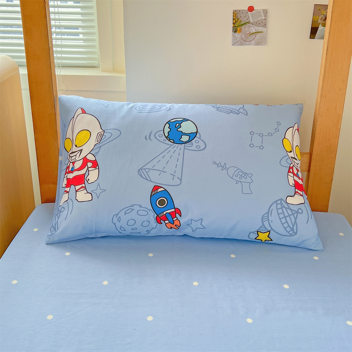 91家纺网 家纺一手货源 找家纺 名兮家居 2025-全棉纯棉13372经典奥特曼-三丽鸥学生床多件套【含防伪标】 太空奥特曼