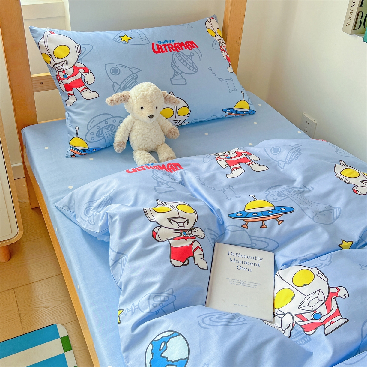 91家纺网 家纺一手货源 找家纺 名兮家居 2025-全棉纯棉13372经典奥特曼-三丽鸥学生床多件套【含防伪标】 太空奥特曼
