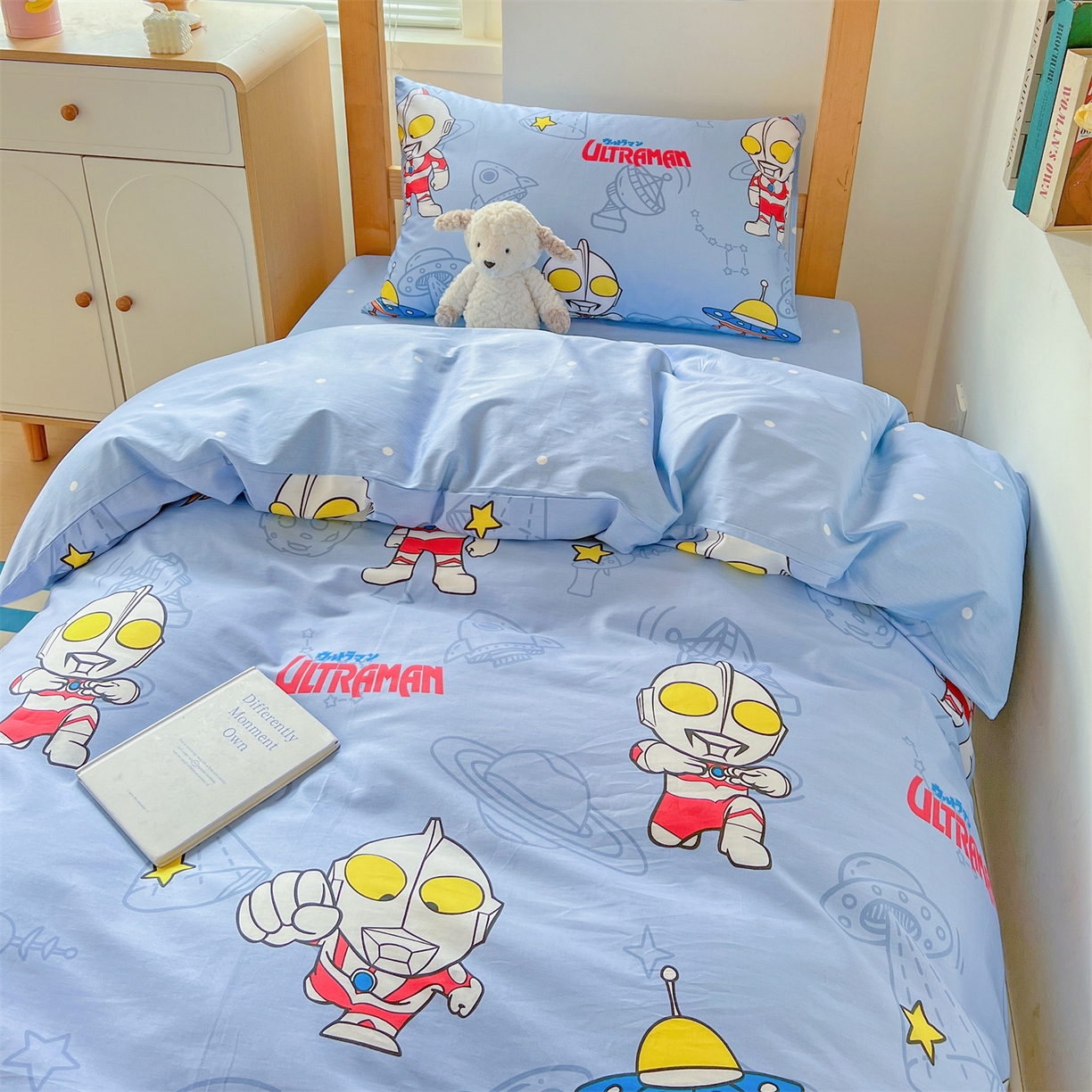 91家纺网 家纺一手货源 找家纺 名兮家居 2025-全棉纯棉13372经典奥特曼-三丽鸥学生床多件套【含防伪标】 太空奥特曼