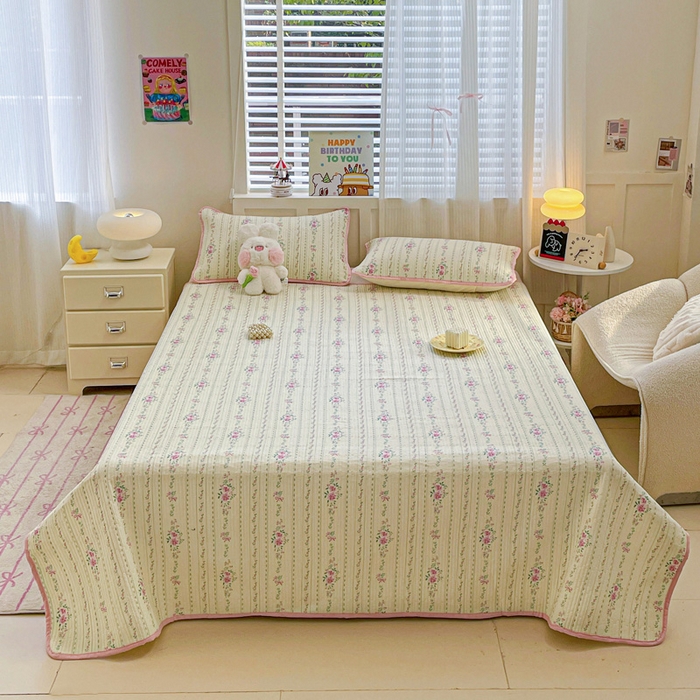 富馨莱 2025春夏新款纯棉夹棉单床盖床盖单件薄床垫 莫奈