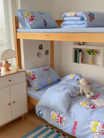 91家纺网 家纺一手货源 找家纺 名兮家居 2025-全棉纯棉13372经典奥特曼-三丽鸥学生床多件套【含防伪标】 太空奥特曼