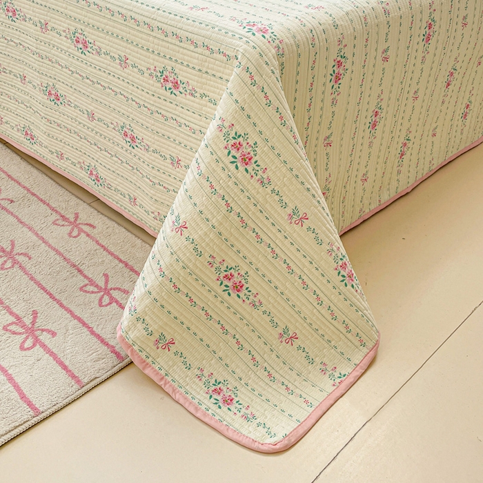 91家纺网 家纺一手货源 找家纺 富馨莱 2025春夏新款纯棉夹棉单床盖床盖单件薄床垫 莫奈