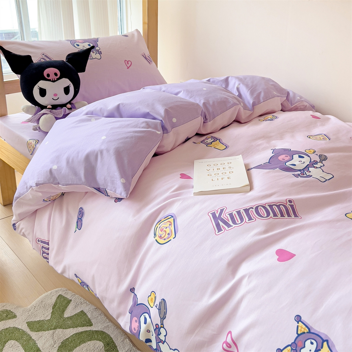 91家纺网 家纺一手货源 找家纺 名兮家居 2025-全棉纯棉13372经典奥特曼-三丽鸥学生床多件套【含防伪标】 甜筒库洛米