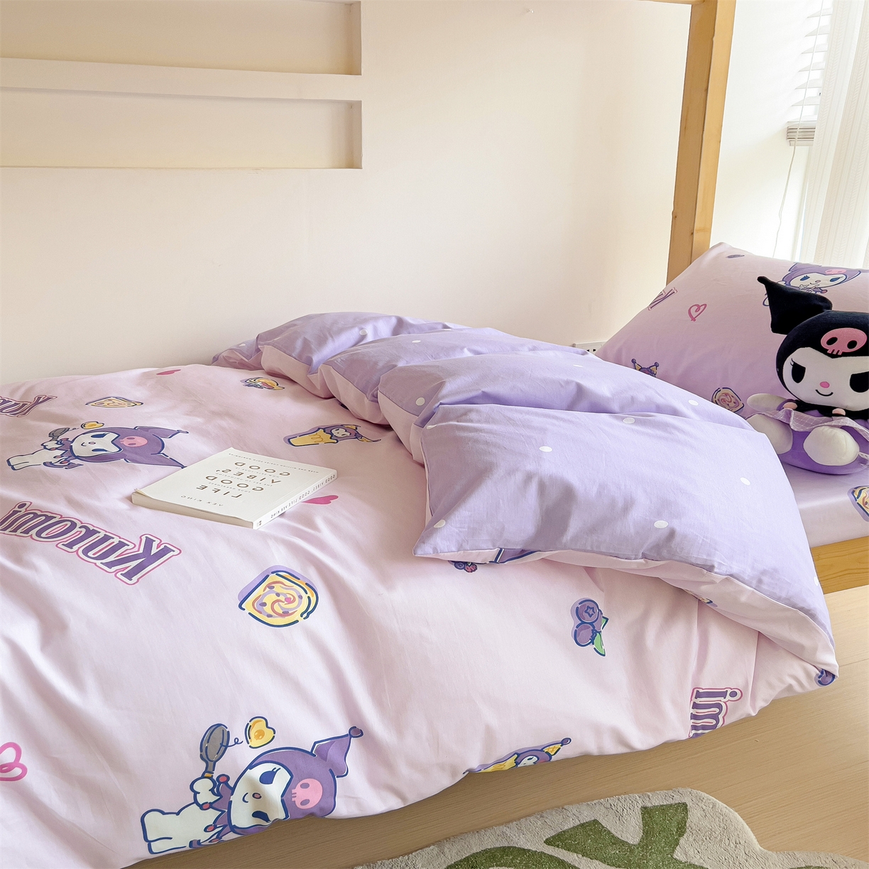 91家纺网 家纺一手货源 找家纺 名兮家居 2025-全棉纯棉13372经典奥特曼-三丽鸥学生床多件套【含防伪标】 甜筒库洛米