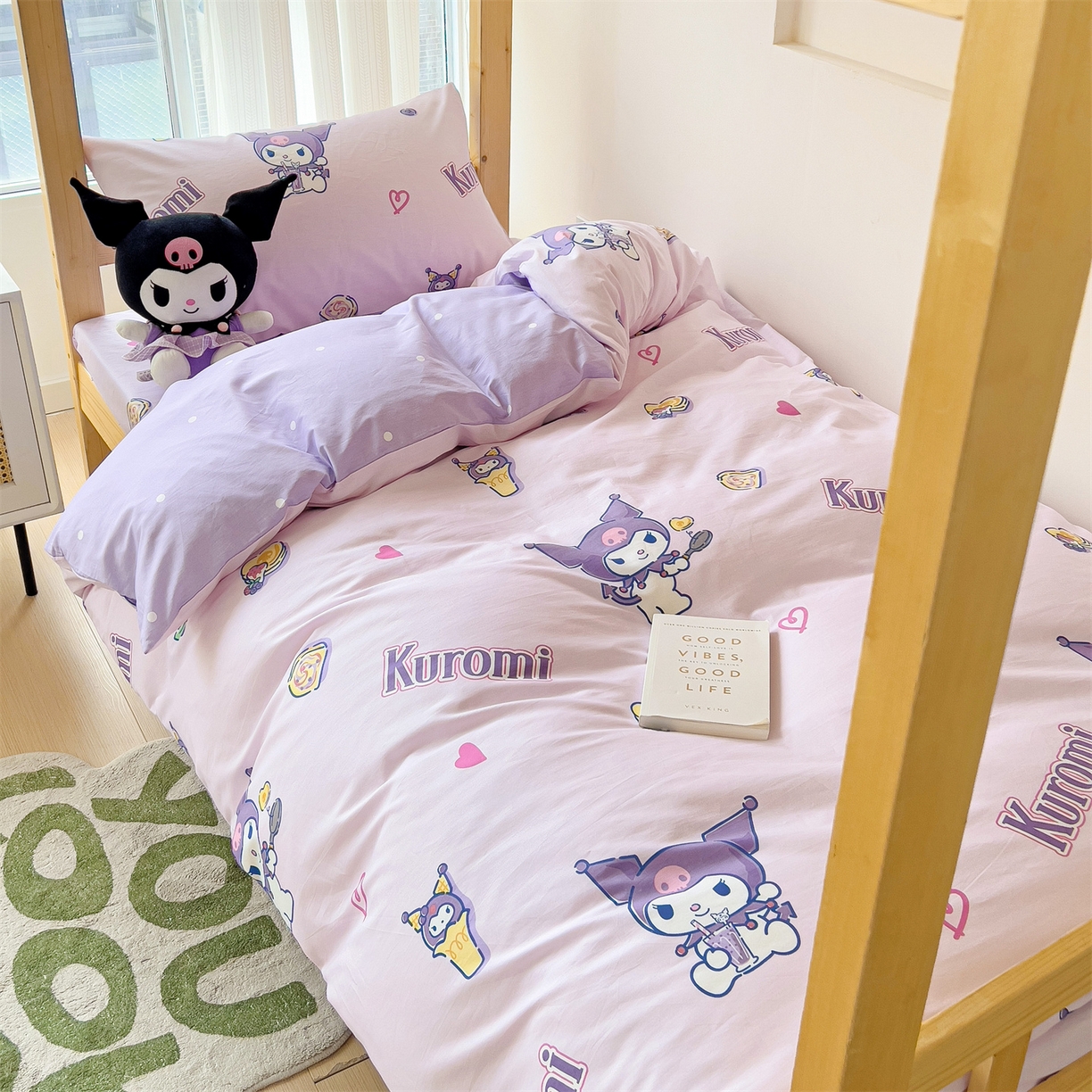 91家纺网 家纺一手货源 找家纺 名兮家居 2025-全棉纯棉13372经典奥特曼-三丽鸥学生床多件套【含防伪标】 甜筒库洛米