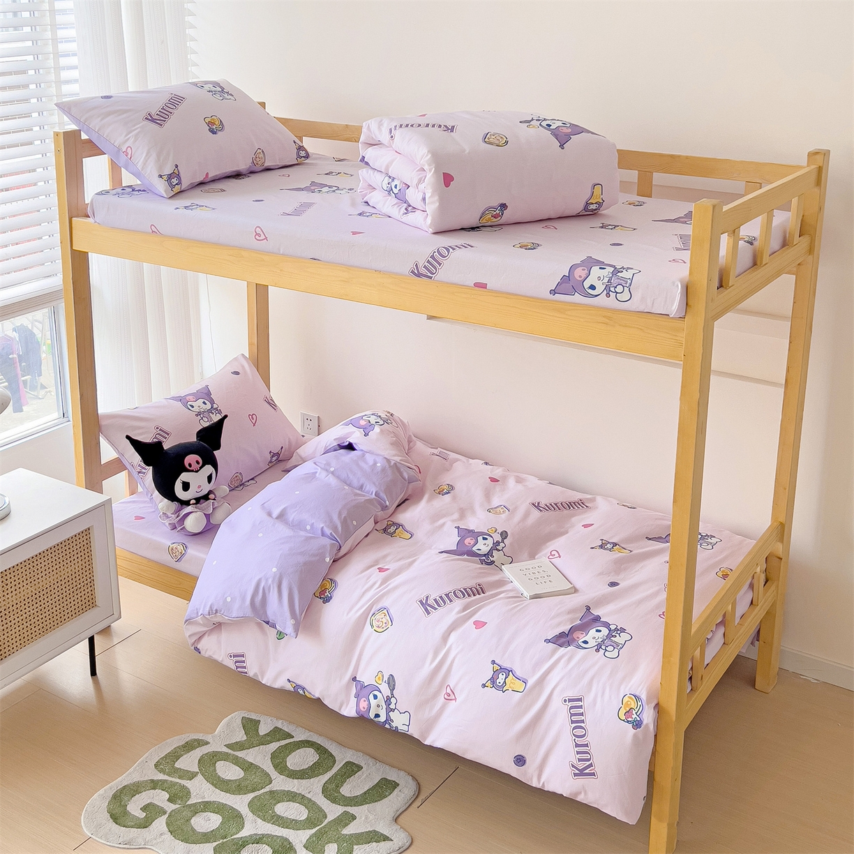 91家纺网 家纺一手货源 找家纺 名兮家居 2025-全棉纯棉13372经典奥特曼-三丽鸥学生床多件套【含防伪标】 甜筒库洛米