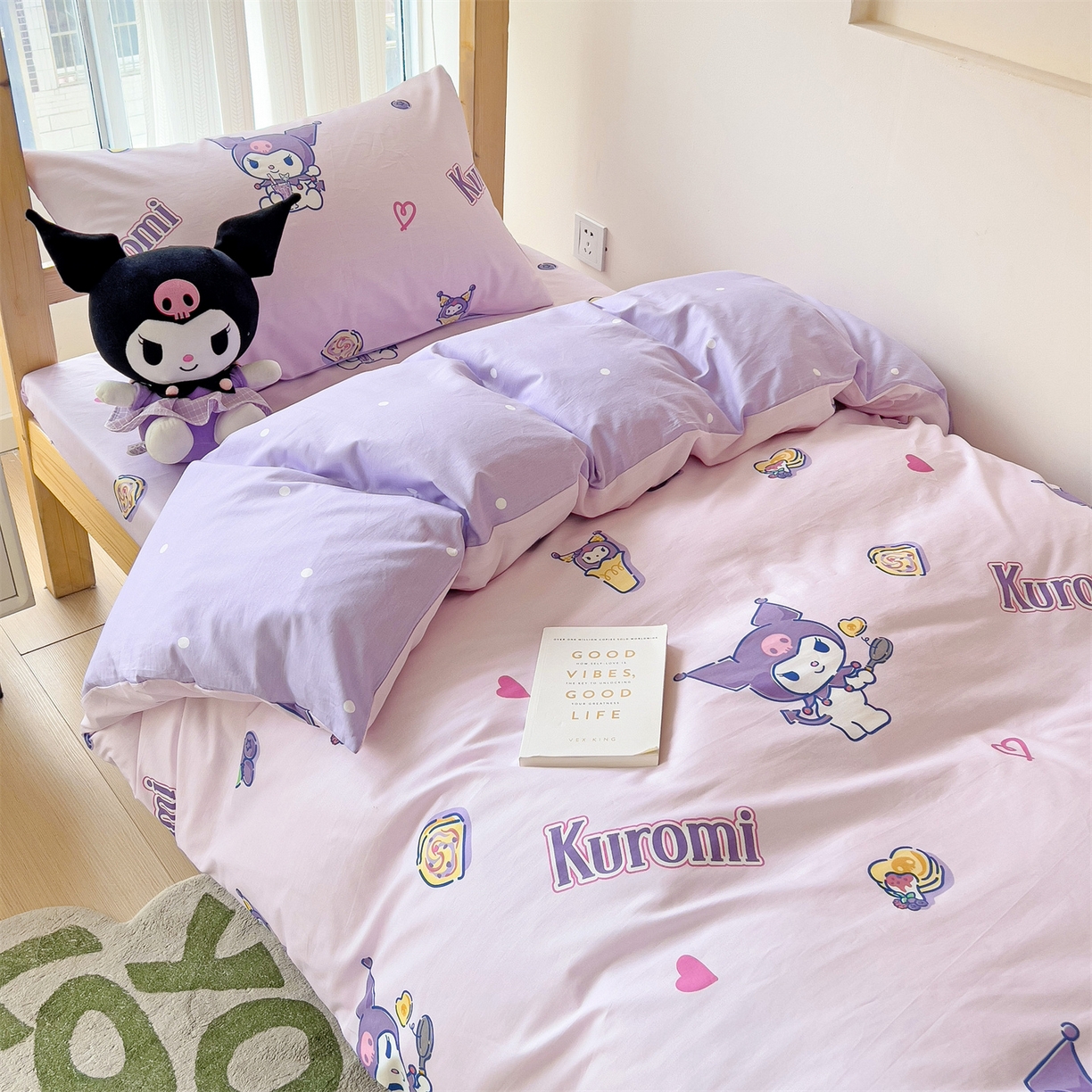 91家纺网 家纺一手货源 找家纺 名兮家居 2025-全棉纯棉13372经典奥特曼-三丽鸥学生床多件套【含防伪标】 甜筒库洛米