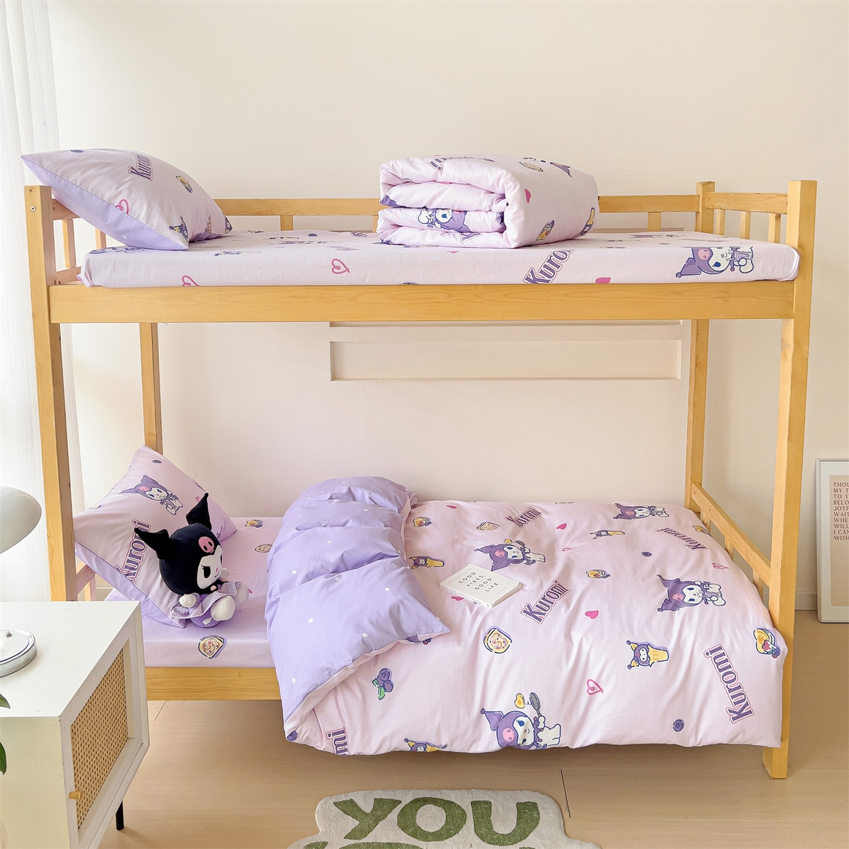 91家纺网 家纺一手货源 找家纺 名兮家居 2025-全棉纯棉13372经典奥特曼-三丽鸥学生床多件套【含防伪标】 甜筒库洛米