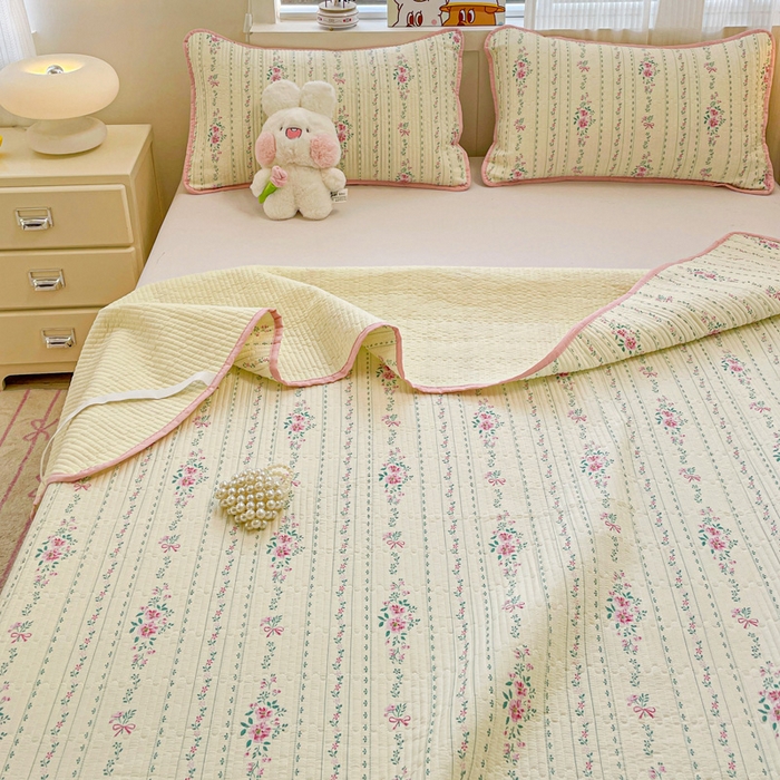 91家纺网 家纺一手货源 找家纺 富馨莱 2025春夏新款纯棉夹棉单床盖床盖单件薄床垫 莫奈