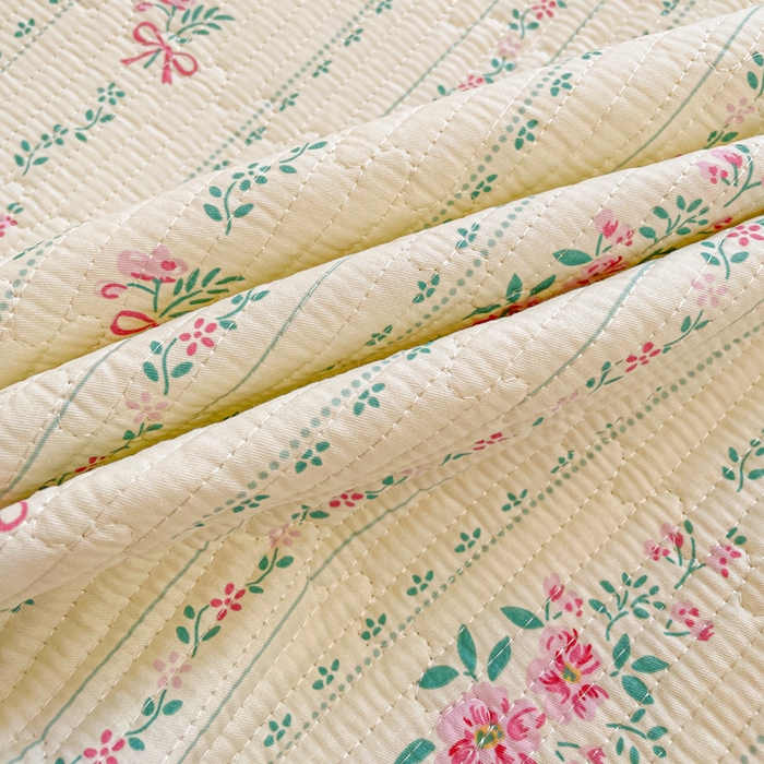 91家纺网 家纺一手货源 找家纺 富馨莱 2025春夏新款纯棉夹棉单床盖床盖单件薄床垫 莫奈