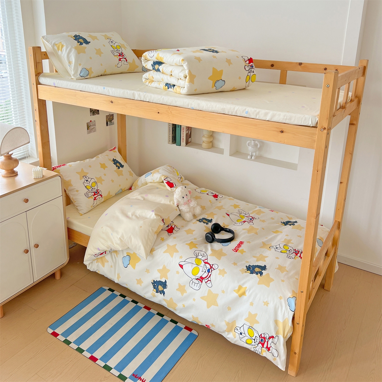 91家纺网 家纺一手货源 找家纺 名兮家居 2025-全棉纯棉13372经典奥特曼-三丽鸥学生床多件套【含防伪标】 星星奥特曼