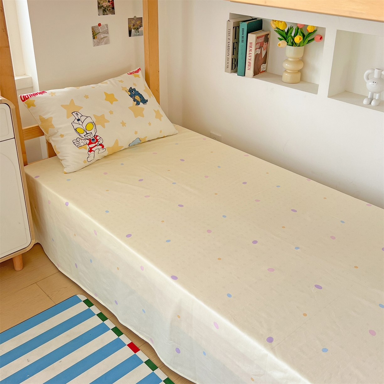 91家纺网 家纺一手货源 找家纺 名兮家居 2025-全棉纯棉13372经典奥特曼-三丽鸥学生床多件套【含防伪标】 星星奥特曼