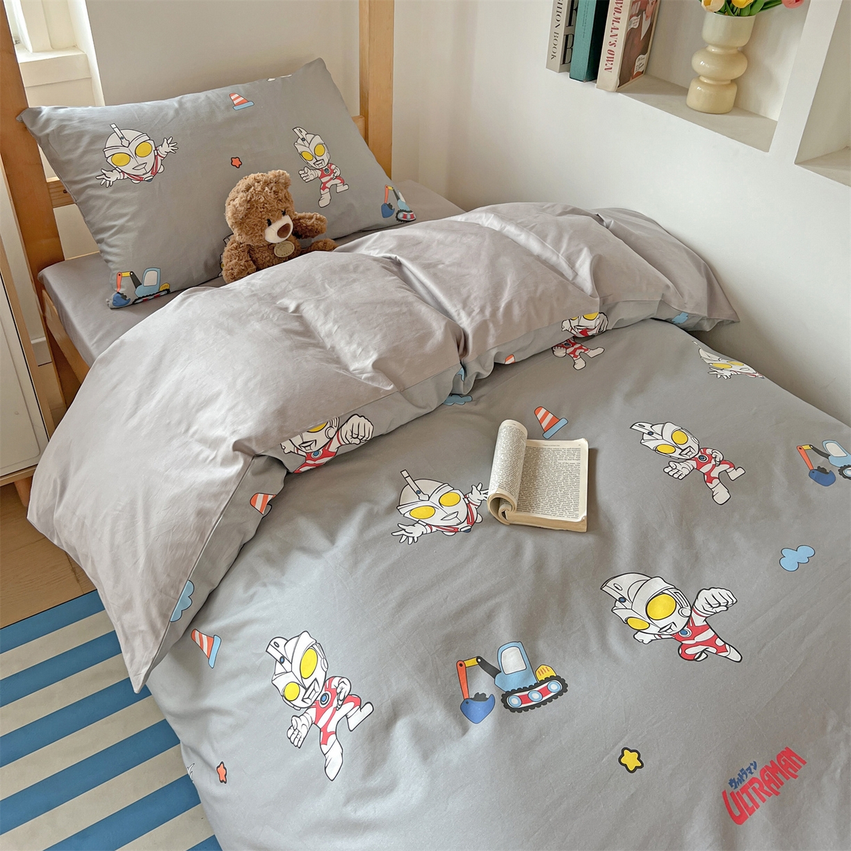 91家纺网 家纺一手货源 找家纺 名兮家居 2025-全棉纯棉13372经典奥特曼-三丽鸥学生床多件套【含防伪标】 宇宙小分队