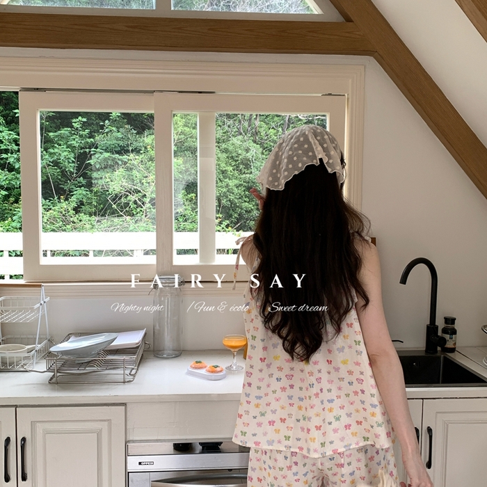 91家纺网 家纺一手货源 找家纺 （总）妍景家居生活馆 2025新款纱布吊带套装