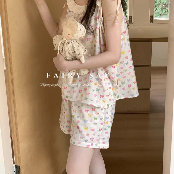 91家纺网 家纺一手货源 找家纺 （总）妍景家居生活馆 2025新款纱布吊带套装