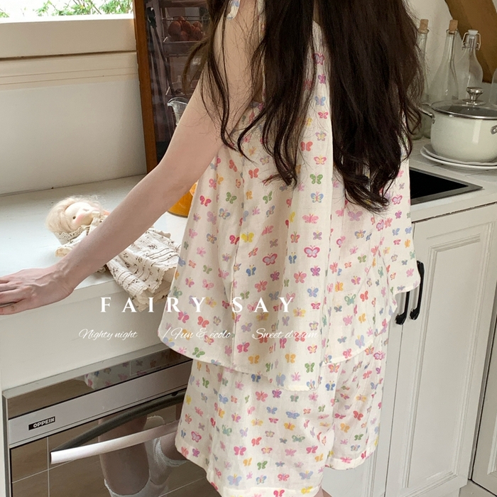 91家纺网 家纺一手货源 找家纺 （总）妍景家居生活馆 2025新款纱布吊带套装