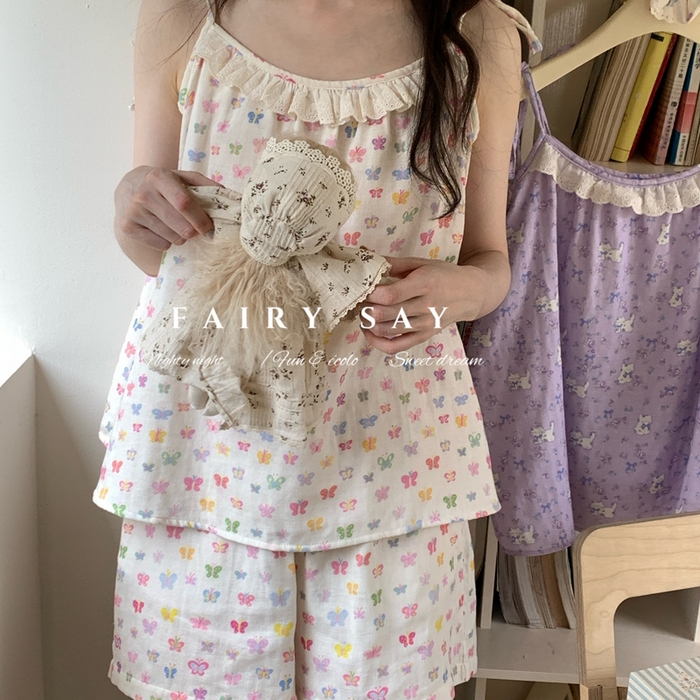 91家纺网 家纺一手货源 找家纺 （总）妍景家居生活馆 2025新款纱布吊带套装