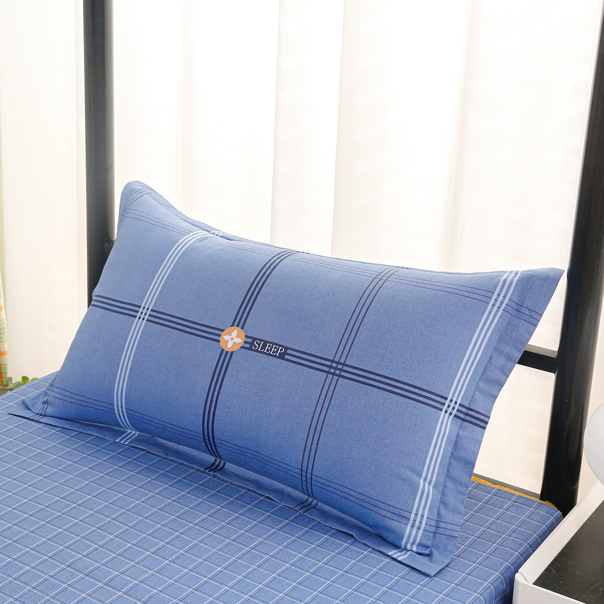 91家纺网 家纺一手货源 找家纺 （总）乐旗家纺 2025新款13372全棉床笠款学生宿舍三件套六件套多件套