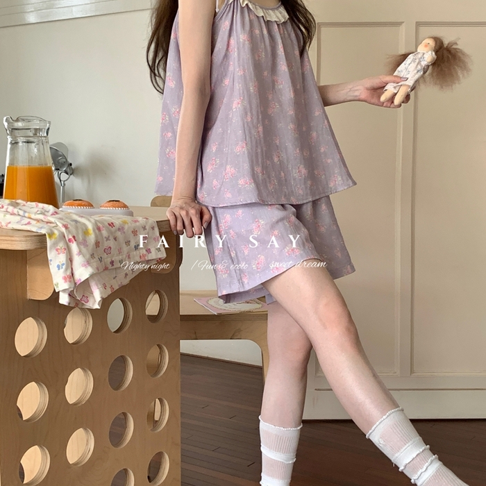 91家纺网 家纺一手货源 找家纺 （总）妍景家居生活馆 2025新款纱布吊带套装