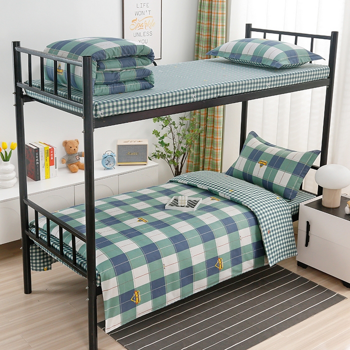 91家纺网 家纺一手货源 找家纺 （总）乐旗家纺 2025新款13372全棉床笠款学生宿舍三件套六件套多件套