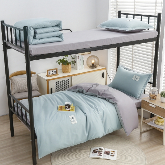 91家纺网 家纺一手货源 找家纺 （总）乐旗家纺 2025新款13372全棉床笠款学生宿舍三件套六件套多件套