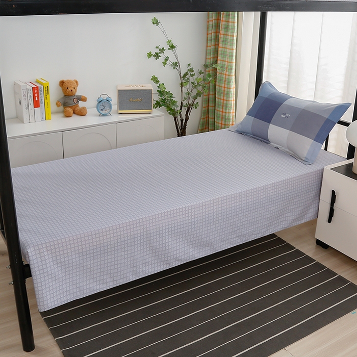 91家纺网 家纺一手货源 找家纺 乐旗家纺 2025新款13372全棉床笠款学生宿舍三件套六件套多件套 好记忆