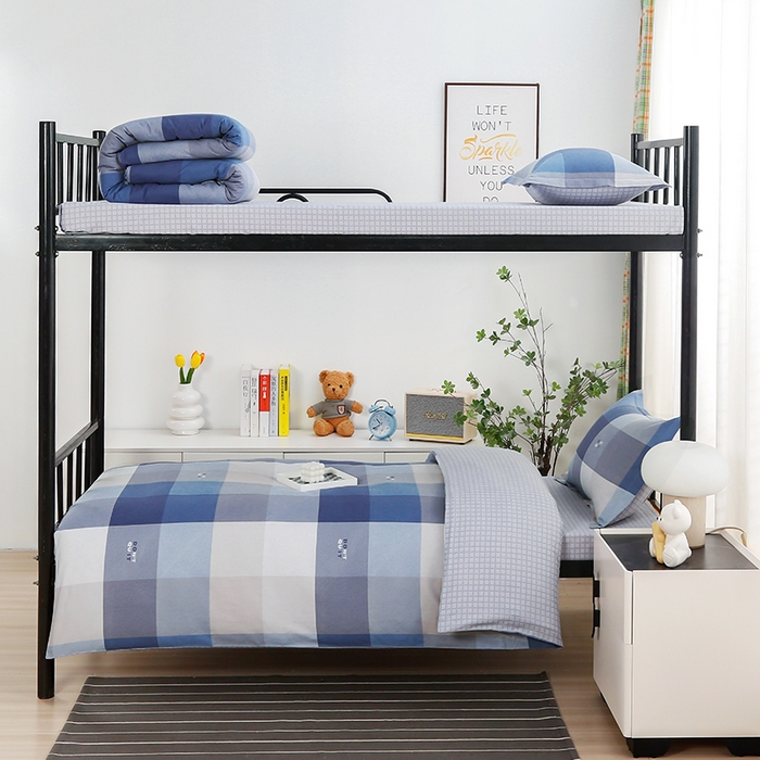 91家纺网 家纺一手货源 找家纺 乐旗家纺 2025新款13372全棉床笠款学生宿舍三件套六件套多件套 好记忆