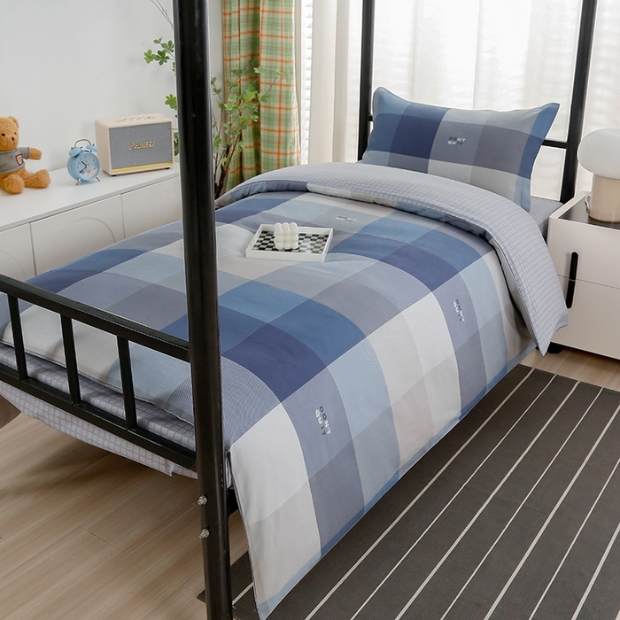 91家纺网 家纺一手货源 找家纺 乐旗家纺 2025新款13372全棉床笠款学生宿舍三件套六件套多件套 好记忆