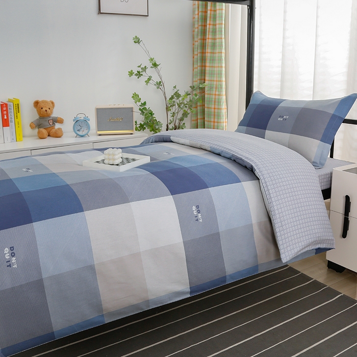 91家纺网 家纺一手货源 找家纺 乐旗家纺 2025新款13372全棉床笠款学生宿舍三件套六件套多件套 好记忆