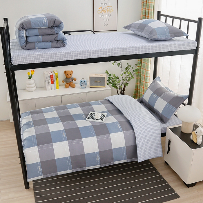 91家纺网 家纺一手货源 找家纺 乐旗家纺 2025新款13372全棉床笠款学生宿舍三件套六件套多件套 莫斯格