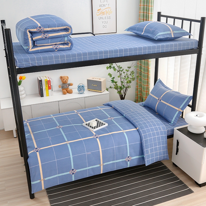 91家纺网 家纺一手货源 找家纺 乐旗家纺 2025新款13372全棉床笠款学生宿舍三件套六件套多件套 萨尔