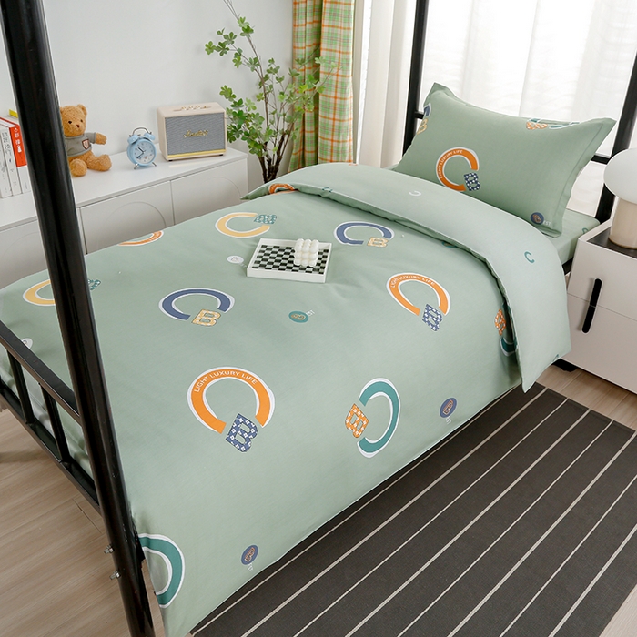 91家纺网 家纺一手货源 找家纺 乐旗家纺 2025新款13372全棉床笠款学生宿舍三件套六件套多件套 维卡