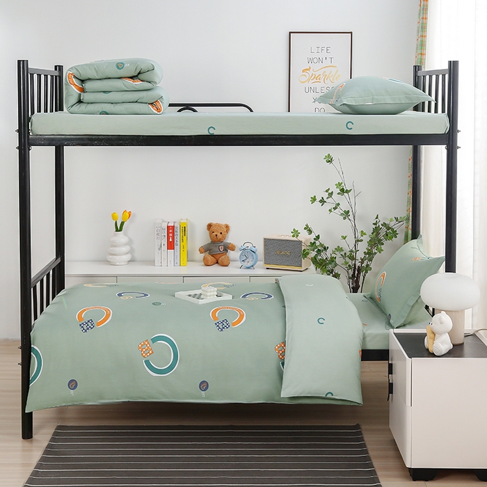 91家纺网 家纺一手货源 找家纺 乐旗家纺 2025新款13372全棉床笠款学生宿舍三件套六件套多件套 维卡