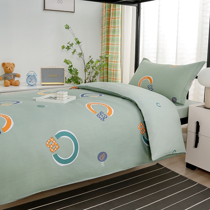 91家纺网 家纺一手货源 找家纺 乐旗家纺 2025新款13372全棉床笠款学生宿舍三件套六件套多件套 维卡