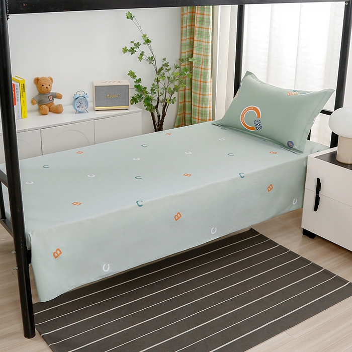 91家纺网 家纺一手货源 找家纺 乐旗家纺 2025新款13372全棉床笠款学生宿舍三件套六件套多件套 维卡