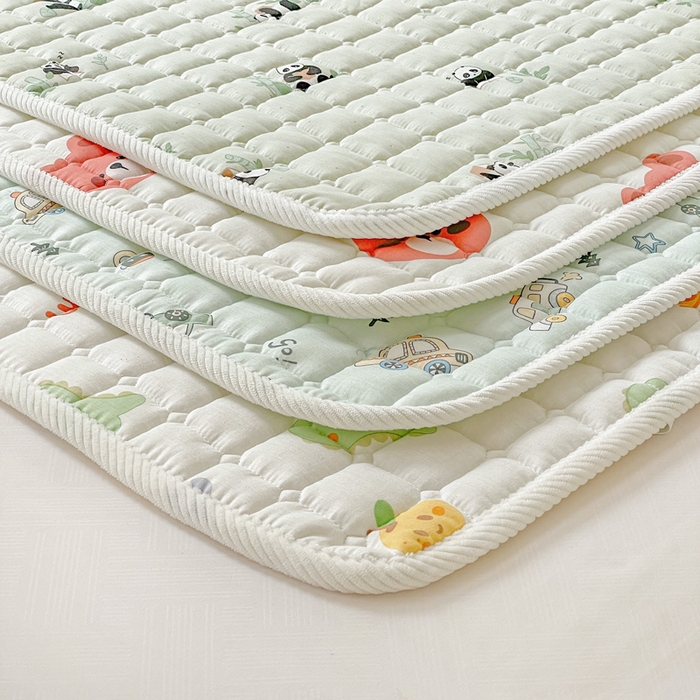 91家纺网 家纺一手货源 找家纺 富馨莱 2025春夏新款纯棉双层纱软床垫护垫加厚 组合图仅供展示