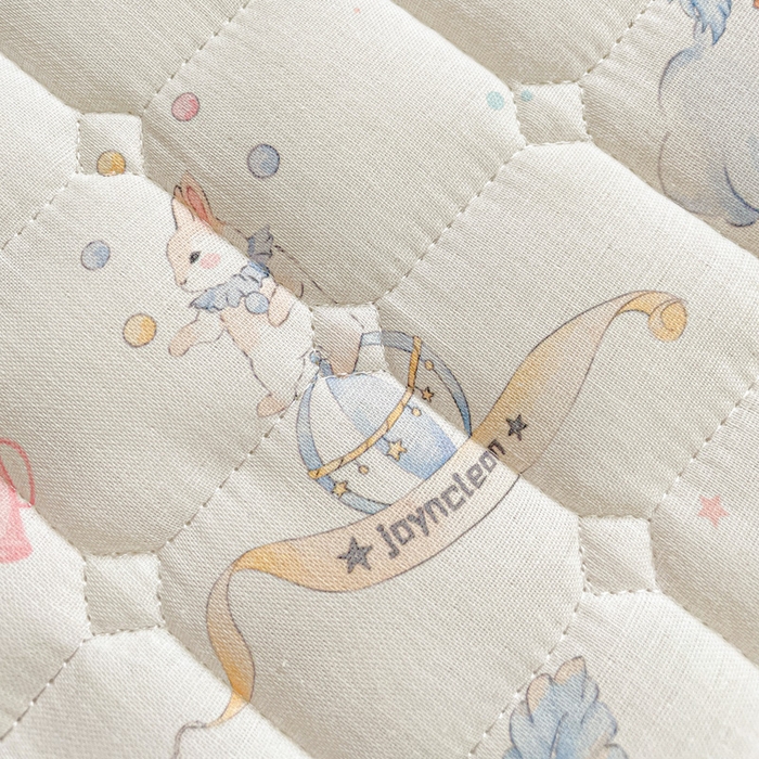 91家纺网 家纺一手货源 找家纺 富馨莱 2025春夏新款纯棉双层纱软床垫护垫加厚 派对乐园