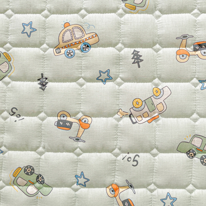 91家纺网 家纺一手货源 找家纺 富馨莱 2025春夏新款纯棉双层纱软床垫护垫加厚 小汽车