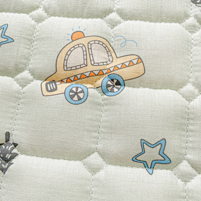 91家纺网 家纺一手货源 找家纺 富馨莱 2025春夏新款纯棉双层纱软床垫护垫加厚 小汽车