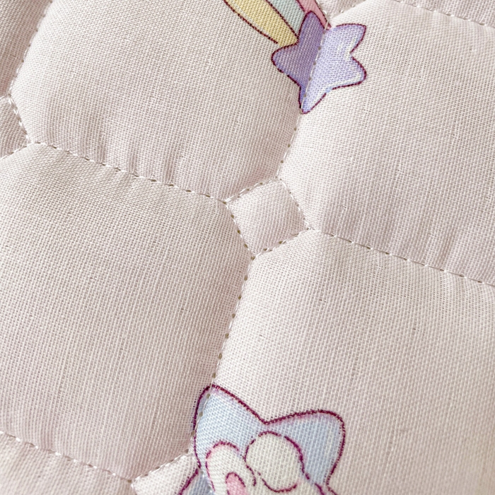 91家纺网 家纺一手货源 找家纺 富馨莱 2025春夏新款纯棉双层纱软床垫护垫加厚 心悦兔