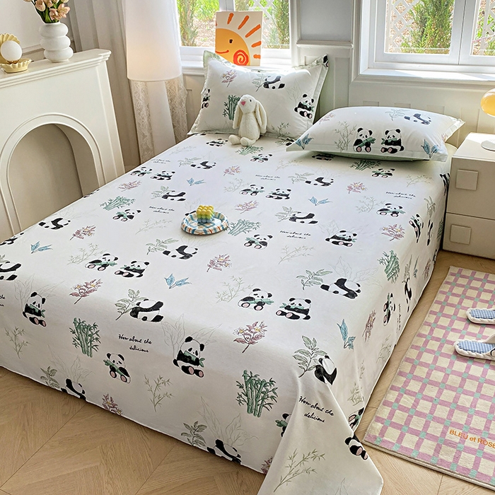 91家纺网 家纺一手货源 找家纺 禧安居 2025新款高支高密活性印染全棉印花床单单床单（支持定制尺寸） 小胖球