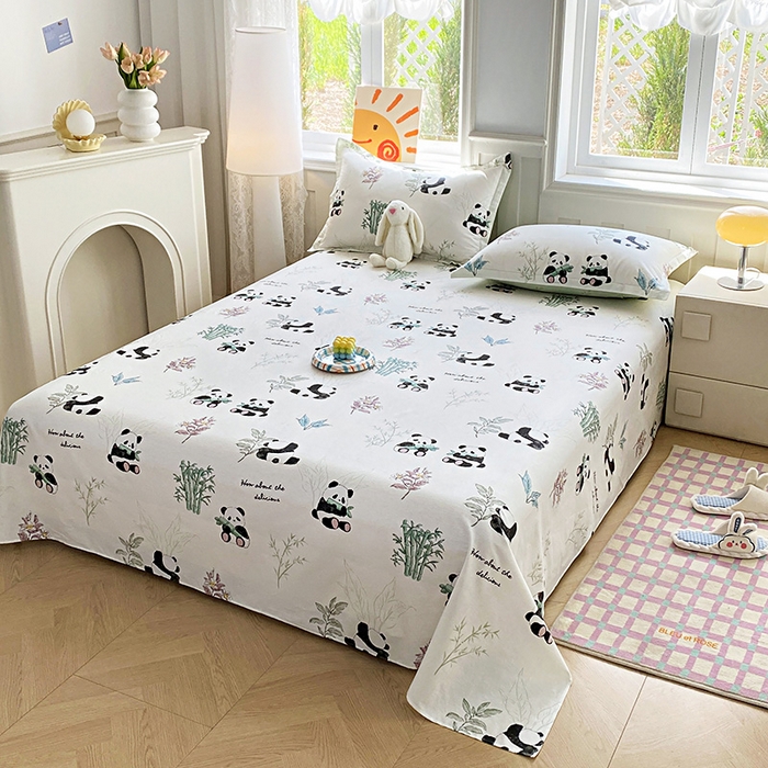 禧安居 2025新款高支高密活性印染全棉印花床单单床单（支持定制尺寸） 小胖球