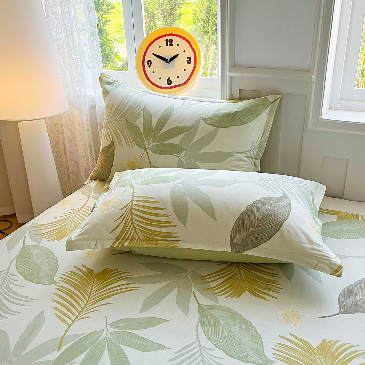 91家纺网 家纺一手货源 找家纺 禧安居 2025新款高支高密活性印染全棉枕套单枕套 枫叶