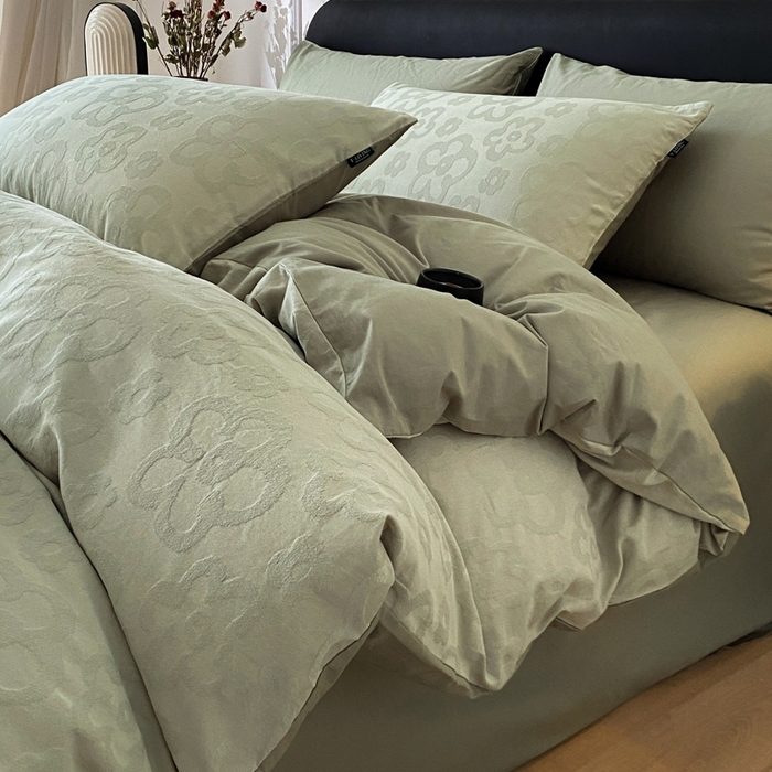 91家纺网 家纺一手货源 找家纺 （总）宜代光年 2025新款厚织全棉大提花小清新系列四件套